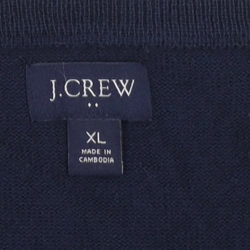 J.Crew Men's Blue XL Crew Neck Merino Wool Blend Jumper