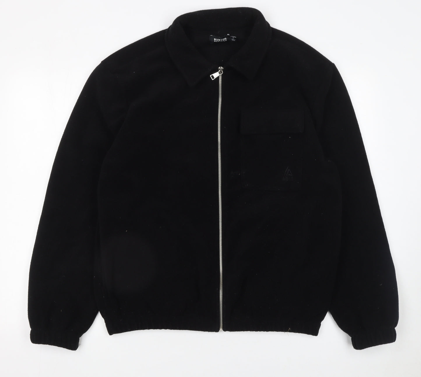 Burton Menswear London Men’s Black Fleece Zip Jacket M Regular Fit