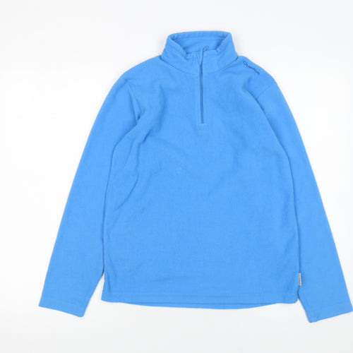 Oxylane Boys Blue Fleece 1/4 Zip Pullover Sweatshirt 14 Years