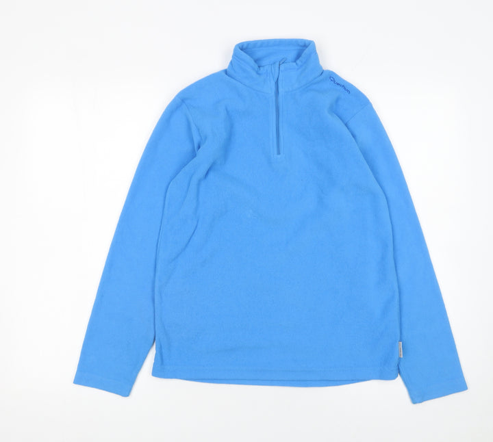Oxylane Boys Blue Fleece 1/4 Zip Pullover Sweatshirt 14 Years