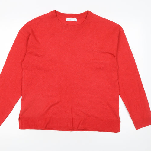 Primark Womens Red Crew Neck Pullover Jumper Size S