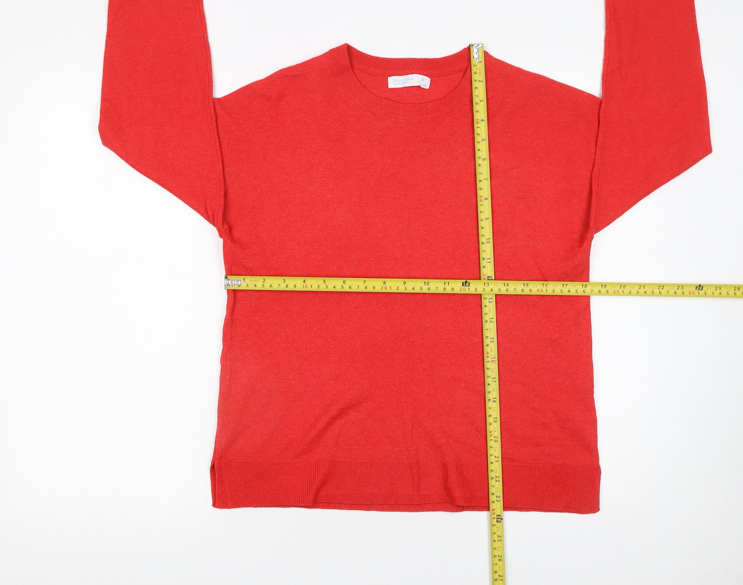 Primark Womens Red Crew Neck Pullover Jumper Size S