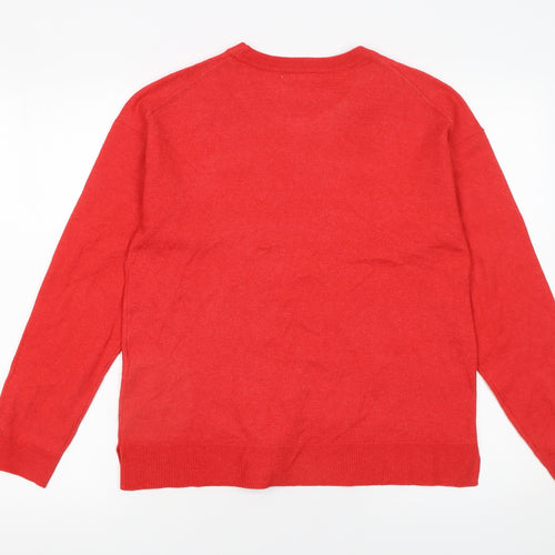 Primark Womens Red Crew Neck Pullover Jumper Size S
