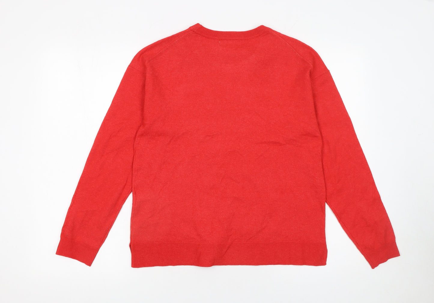 Primark Womens Red Crew Neck Pullover Jumper Size S