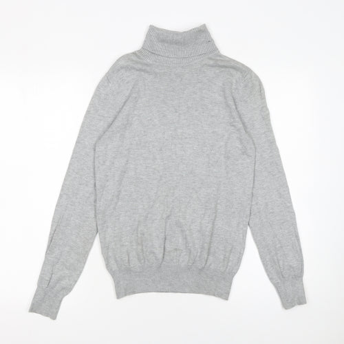 Papaya Women Grey Roll Neck Knit Jumper Size 10