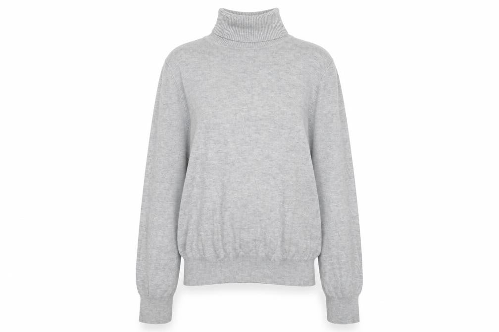 Front view of Papaya Women Grey Roll Neck Knit Jumper, size 10