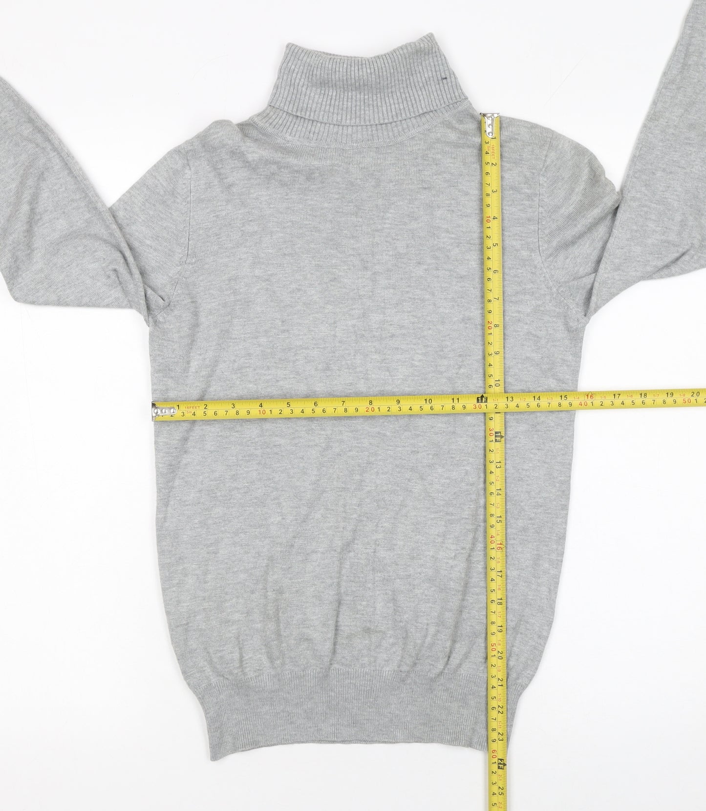 Papaya Women Grey Roll Neck Knit Jumper Size 10