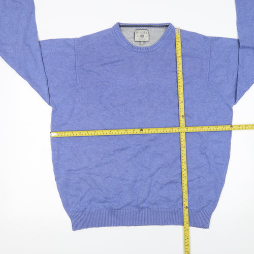 Wolsey Men's Blue Cotton Crew Neck Jumper XL Pullover Knit