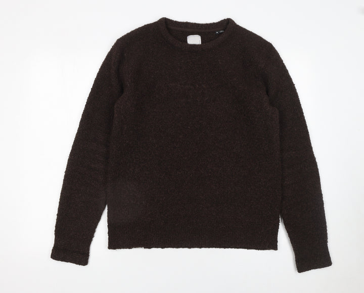 Jack & Jones Men’s Brown Crew Neck Wool Blend Knit Jumper M