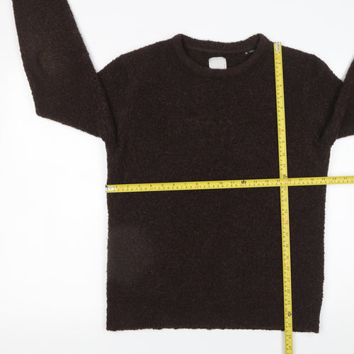 Jack & Jones Men’s Brown Crew Neck Wool Blend Knit Jumper M