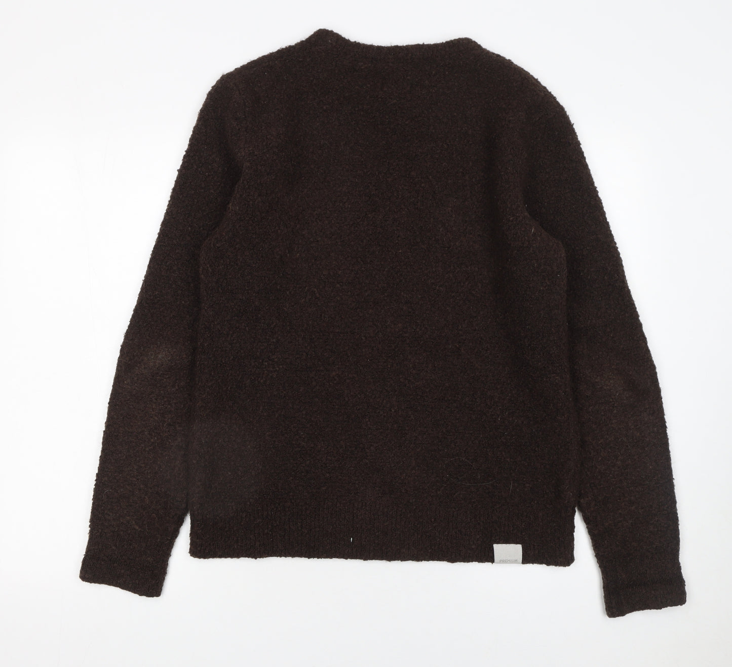 Jack & Jones Men’s Brown Crew Neck Wool Blend Knit Jumper M