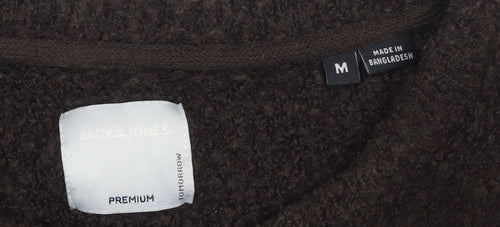 Jack & Jones Men’s Brown Crew Neck Wool Blend Knit Jumper M
