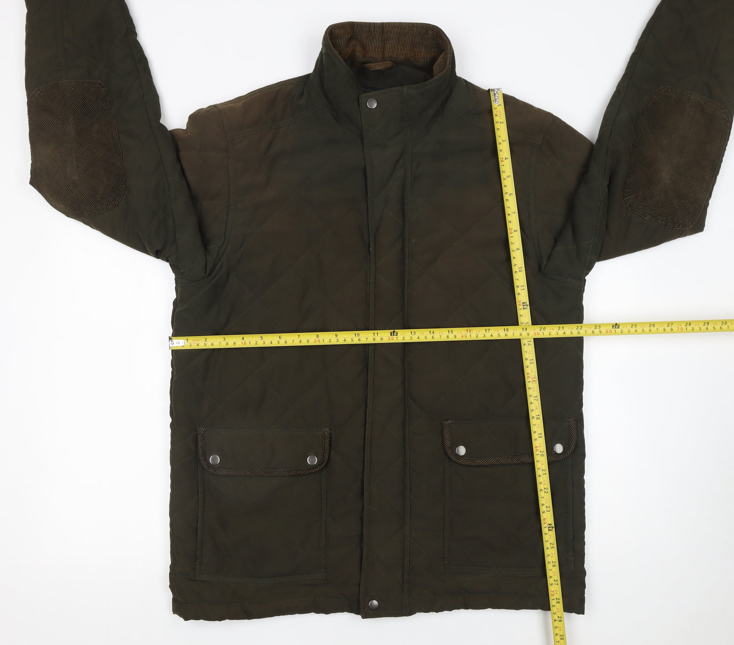 James Pringle Men's Brown Quilted Mid-Length Jacket M