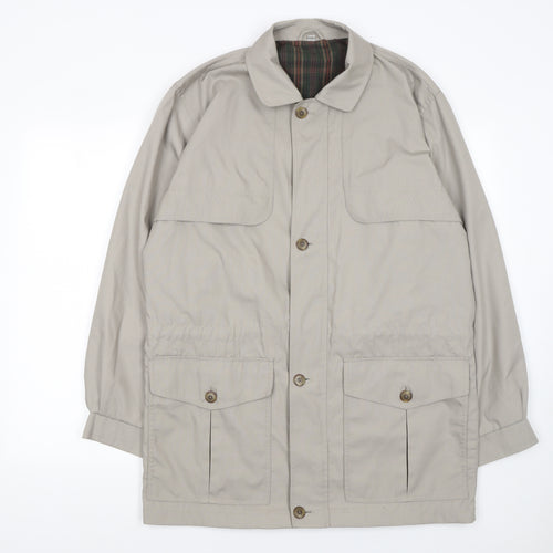 Greenwoods Men's Beige Field Jacket Size S Cotton Blend Casual Outdoor Coat