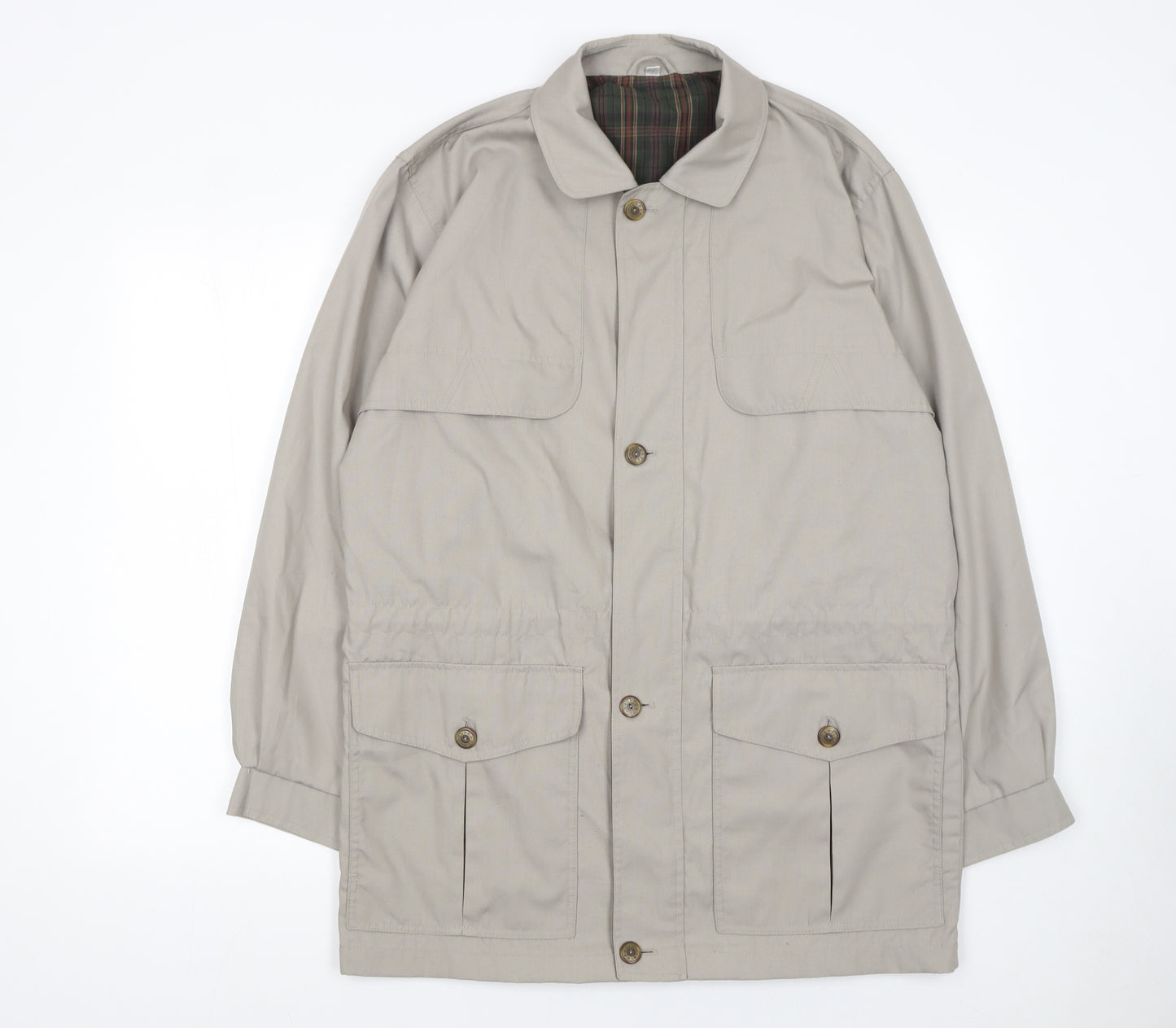 Greenwoods Men's Beige Field Jacket Size S Cotton Blend Casual Outdoor Coat