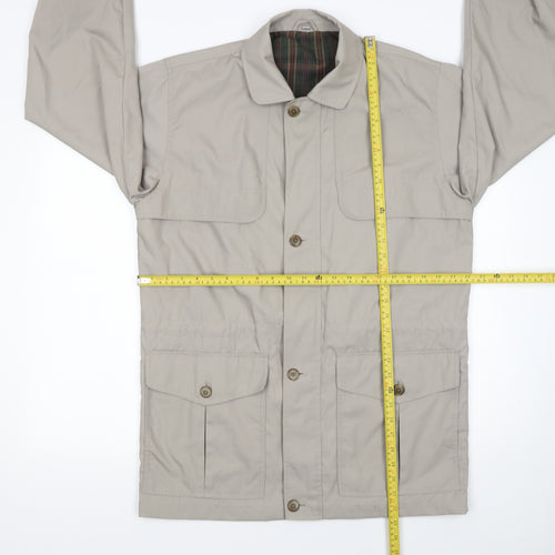 Greenwoods Men's Beige Field Jacket Size S Cotton Blend Casual Outdoor Coat