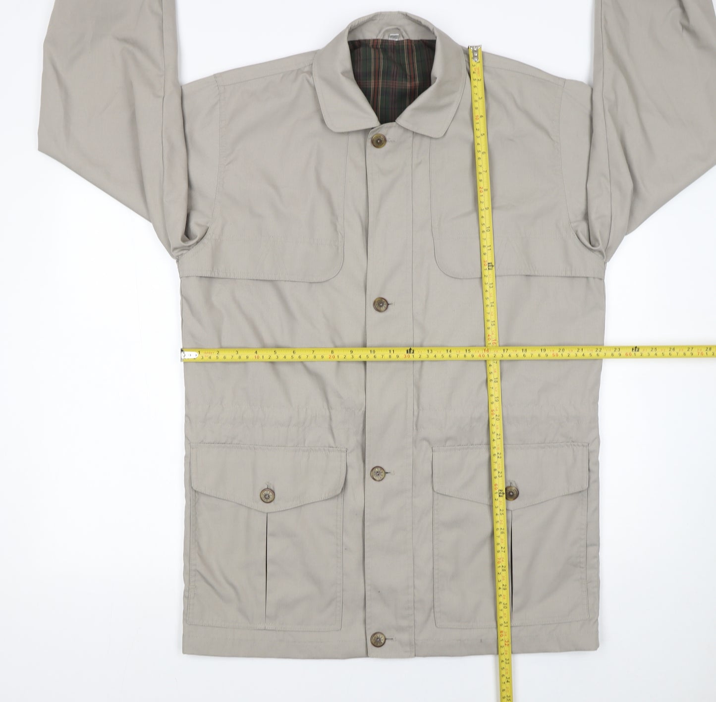 Greenwoods Men's Beige Field Jacket Size S Cotton Blend Casual Outdoor Coat