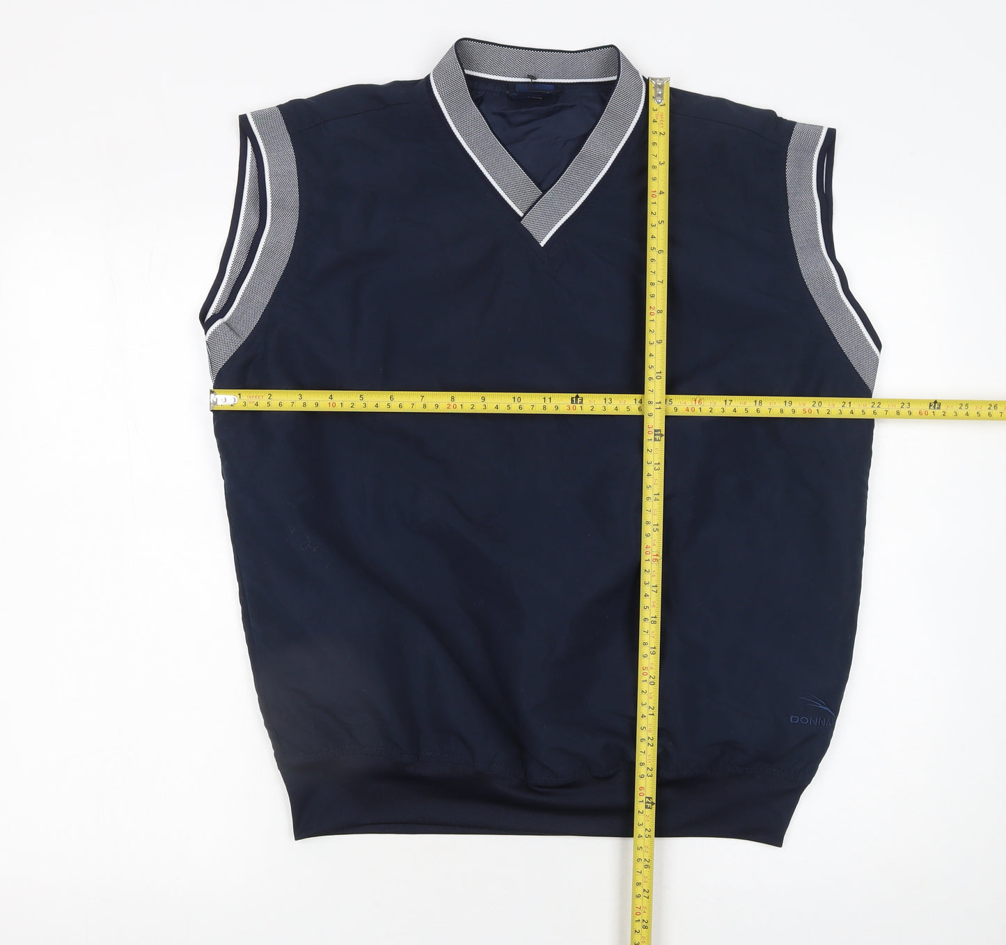 Donnay Men's Blue Sleeveless V-Neck Golf Vest Sweatshirt Size M
