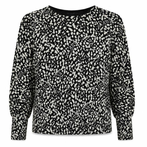 Marks and Spencer Women's Black Animal Print Crew Neck Jumper Size 12