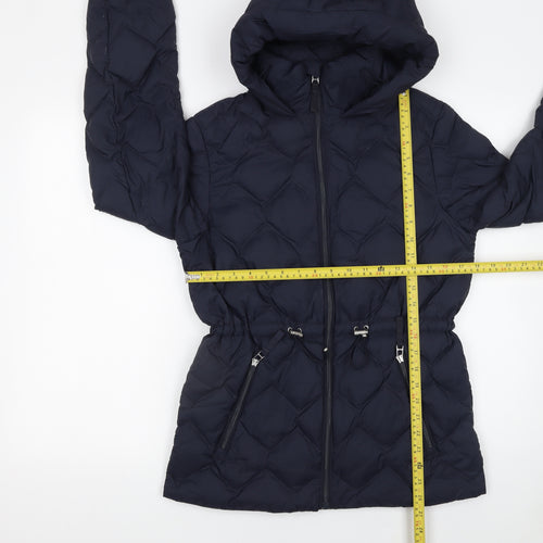 Marks and Spencer Women's Blue Size 8 Hooded Puffer Jacket