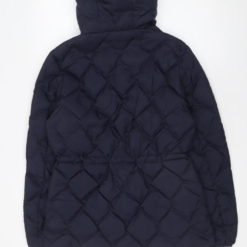 Marks and Spencer Women's Blue Size 8 Hooded Puffer Jacket