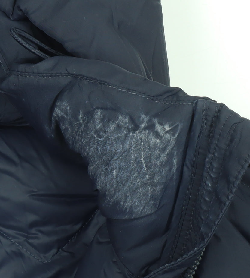 Marks and Spencer Women's Blue Size 8 Hooded Puffer Jacket