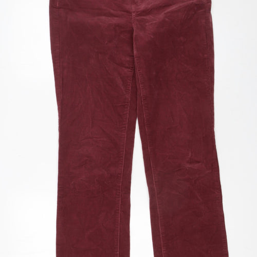 NYDJ Women's Red Corduroy Straight Leg Trousers Size 8 UK
