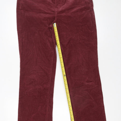 NYDJ Women's Red Corduroy Straight Leg Trousers Size 8 UK