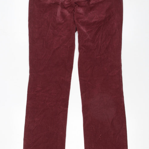 NYDJ Women's Red Corduroy Straight Leg Trousers Size 8 UK