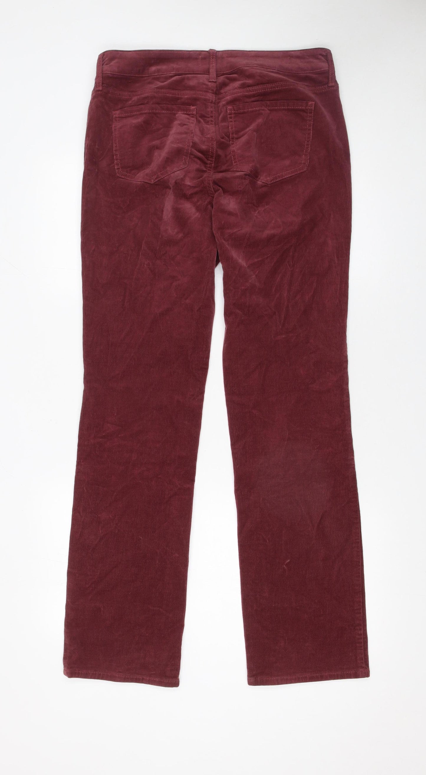 NYDJ Women's Red Corduroy Straight Leg Trousers Size 8 UK