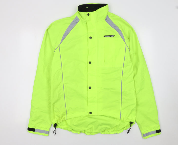 Eddy Mens Green Reflective Cycling Windbreaker Jacket Size M