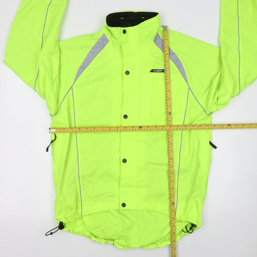 Eddy Mens Green Reflective Cycling Windbreaker Jacket Size M