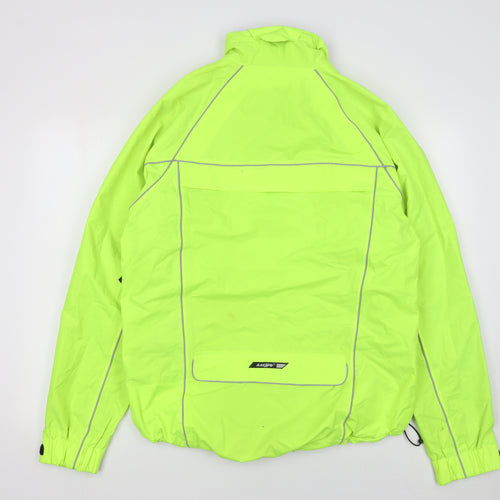 Eddy Mens Green Reflective Cycling Windbreaker Jacket Size M