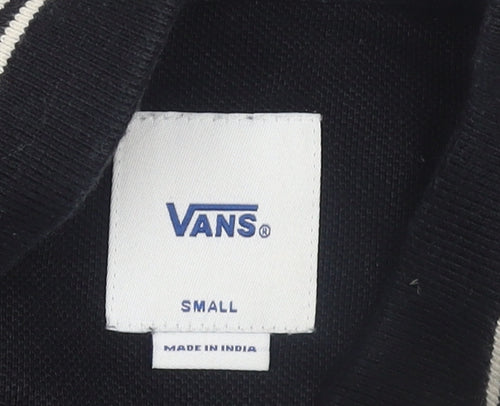 Vans Men’s Black Skull Polo Shirt Size S Short Sleeve Cotton