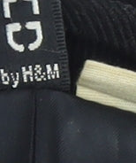 H&M Women Black Corduroy Blazer Size 10 Regular Single Breasted Jacket