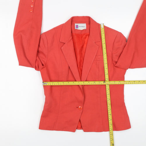 Prophecy Women's Red Linen Blend Single-Breasted Blazer Size 10