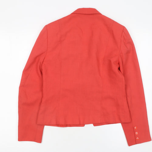 Prophecy Women's Red Linen Blend Single-Breasted Blazer Size 10