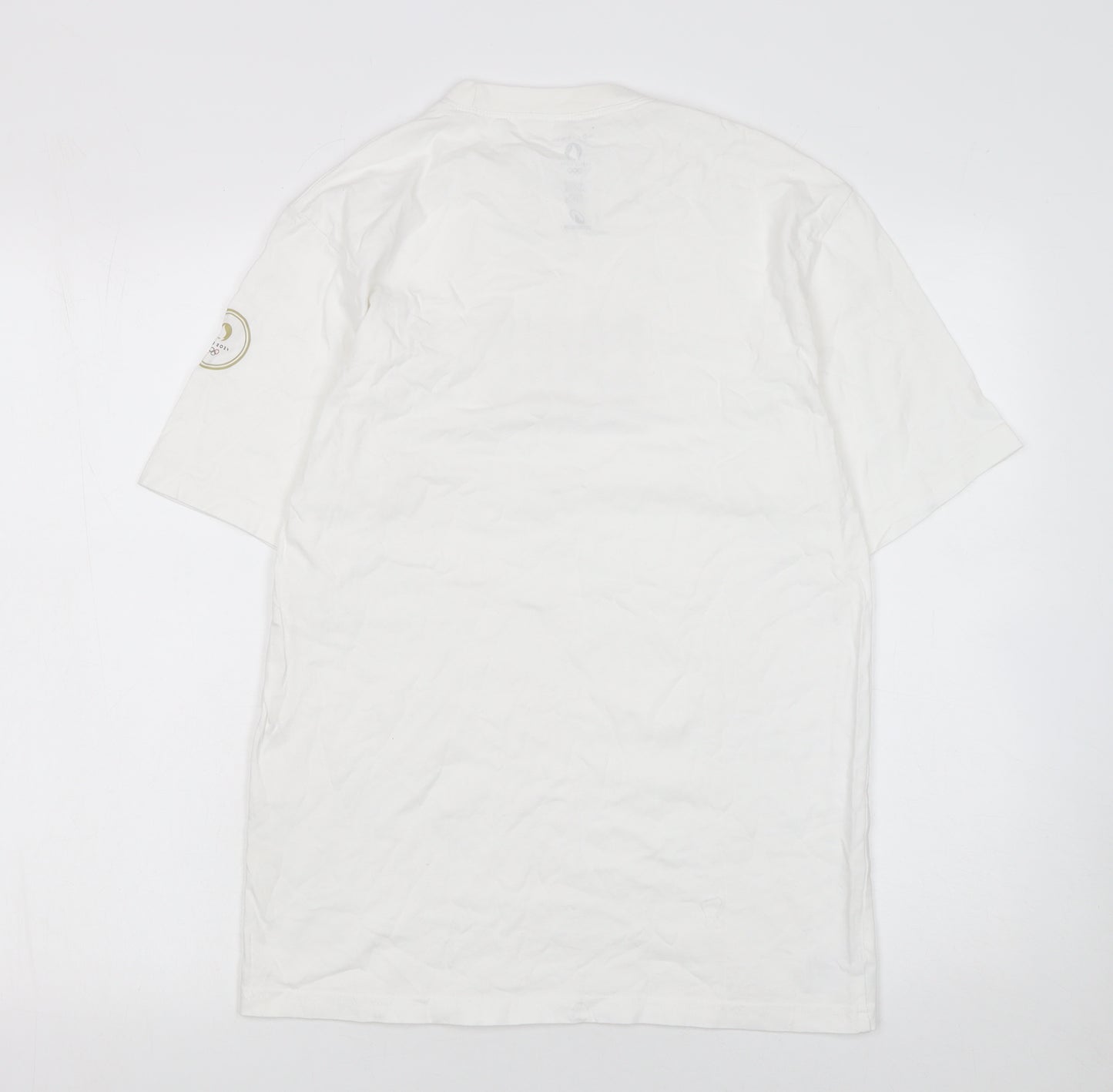 Decathlon Paris 2024 Men's White Crew Neck Short Sleeve T-Shirt Size S