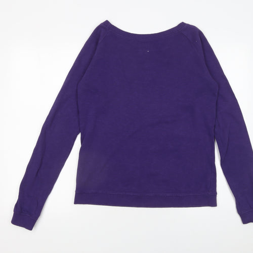 Superdry Women's Purple Cotton Sweatshirt Size S Graphic Print