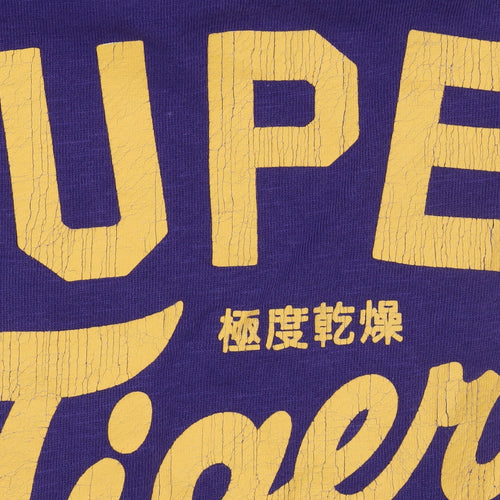 Superdry Women's Purple Cotton Sweatshirt Size S Graphic Print