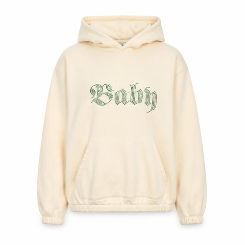ASOS Design Women Beige L Hoodie Rhinestone 'Baby' Pullover