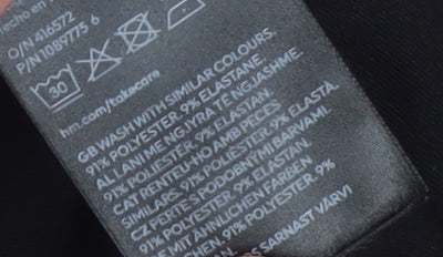 H&M Women Black Long Sleeve V-Neck Bodysuit Size 12