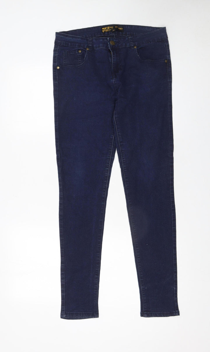 24|7 Authentic Denim Women's Blue Skinny Jeans Size 12 Stretch