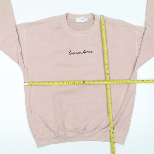 Topman Men's Pink 'Buenos Aires' Graphic Pullover Sweatshirt Size S