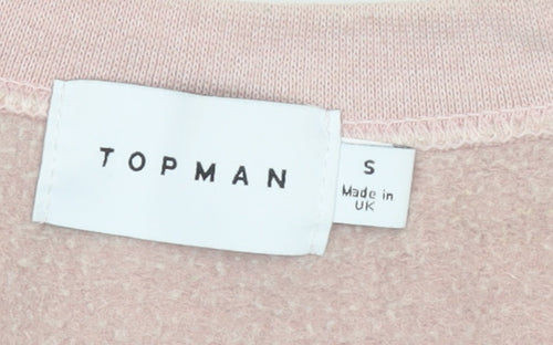 Topman Men's Pink 'Buenos Aires' Graphic Pullover Sweatshirt Size S