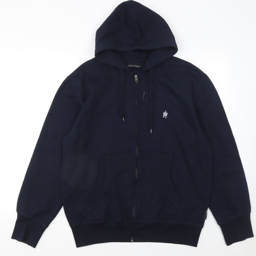 French Connection Men's Blue Full Zip Hoodie Size L