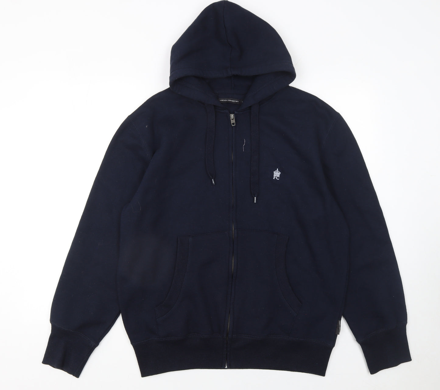 French Connection Men's Blue Full Zip Hoodie Size L