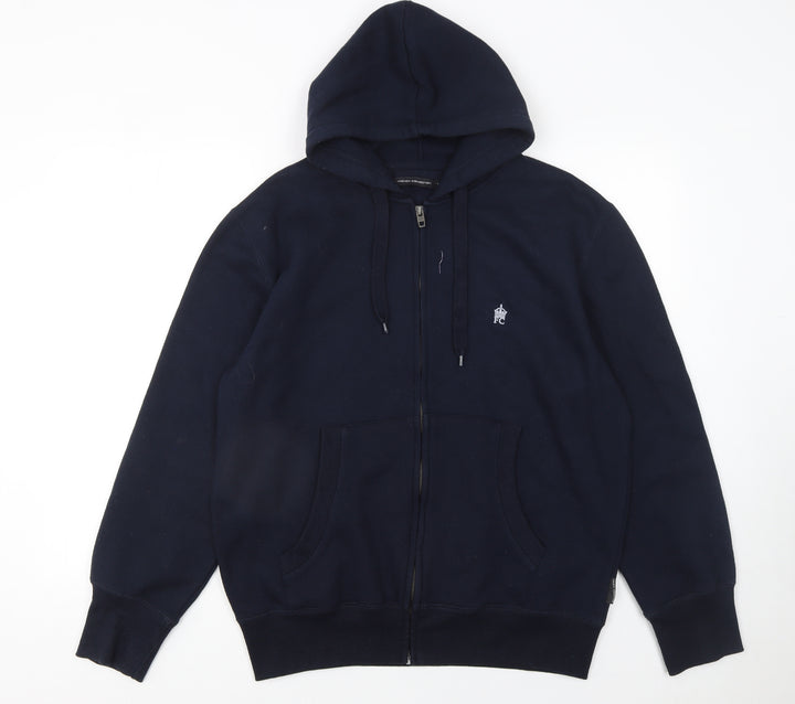 French Connection Men's Blue Full Zip Hoodie Size L