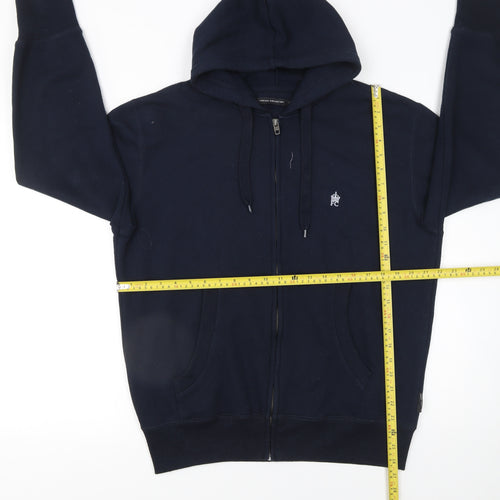 French Connection Men's Blue Full Zip Hoodie Size L