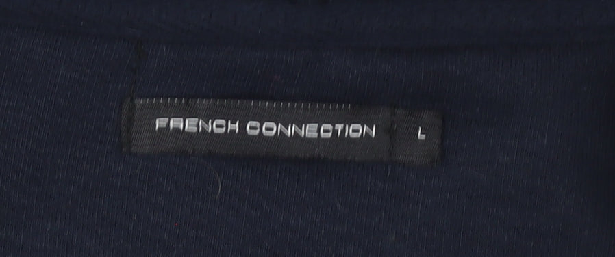 French Connection Men's Blue Full Zip Hoodie Size L